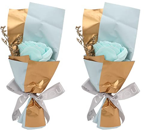 2 Pièces De Savon Aux Pétales De Rose, Emballage Cadeau Bleu Pratique, Style Romantique, Belle Fleur De Savon Vive Pour Mère, épouse, Amoureux, Anniversaire