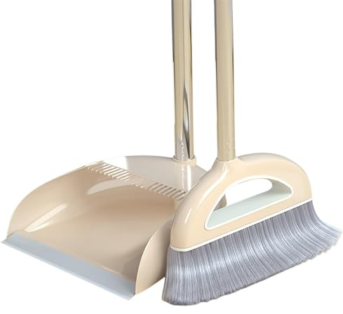 Set di scopa e paletta per la casa, con manico lungo e paletta, set combinato di scopa per interni, paletta e scopa in piedi per cucina, ufficio, pavimento '