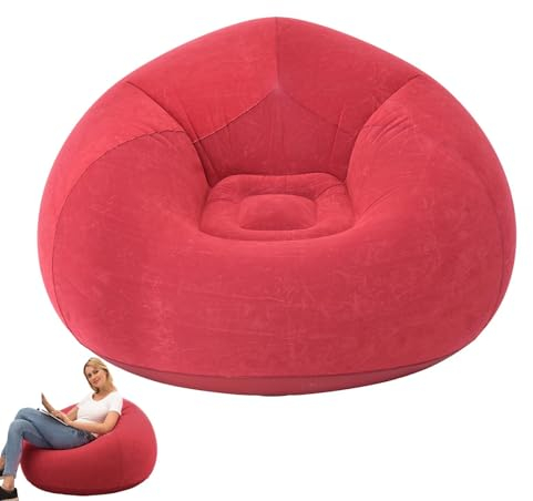 Kixolazr Aufblasbarer Loungesessel, aufblasbares Luftsofa, aufblasbarer Sitzsack, Sitzsack für Erwachsene mit hoher Rückenlehne, aufblasbare Möbel für Filmabende im Schlafzimmer