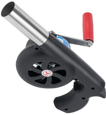 Happyyami Souffleur Manuel en Acier Inoxydable et Plastique Ventilateur de Barbecue Portable Léger et Résistant à l'usure pour Barbecue et Pique-niques