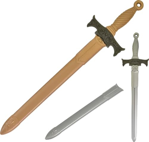 1 x Toy Broadsword, 64cm (25.20) - Cosplay Sword for Knights & Warriors, Antique Design, Halloween Fancy Dress Prop Accessory, LARP Medieval Weapon, Lightweight & Reusable (1 x Broad Sword)