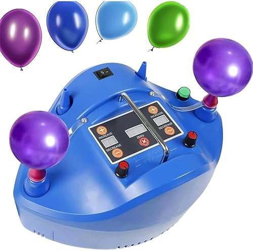 Bomba de globo eléctrica de 1200 W, bomba de aire de inflado portátil, sincronización de inflado de doble orificio y cuantitativo, con contador de temporizador digital, interruptor de pie, para vari