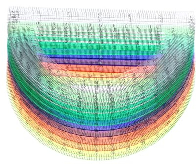 NUOBESTY 12pezzi Goniometri in Plastica Trasparente Colorati Semicircolari Strumenti Di Misurazione Angoli Con Doppia Scala Per Scuola Ufficio e Disegno Tecnico