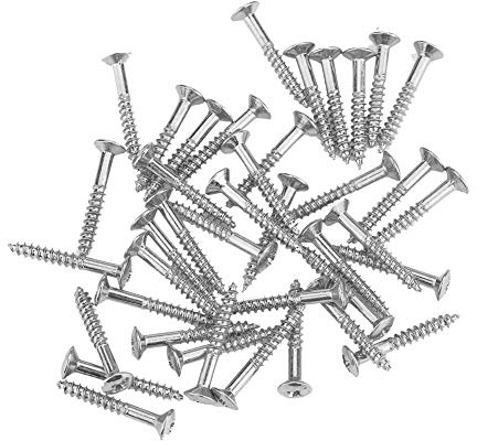 40-teiliges Humbucker-Tonabnehmer-Befestigungsschrauben-Set, Doppelspulen-E-Gitarren, 18 Mm Lange Schrauben für Surround (SILVER)