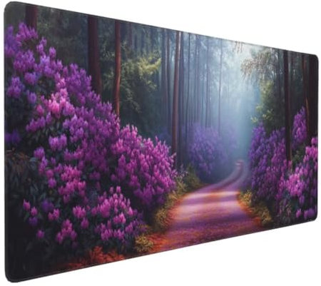 Wald Blume Mauspad XXL, Großes Mousepad 700x300x3mm Rutschfeste Schreibtischunterlage, Präzises und langlebiges Large Mouse pad,Improved Precision Rutschfeste Gummibasis, für Mauspad Home Office k-176