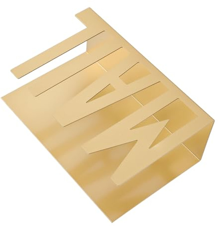 JTLB Post-Organizer aus Metall, Schreibtisch-Posthalter mit Minimalistischem Design, Geeignet für Rechnungen, Briefe und Papiere (Gold)
