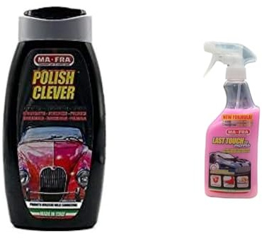 Ma-Fra - Polish Clever Rigenera, Disossida, Lucida la Carrozzeria, Rimuovere Graffi, Ripristina il Colore + Last Touch Express Cera Liquida per Carrozzeria, Azione Pulente effetto Specchio