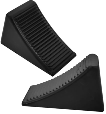 MAGICLULU 2pezzi Cunei Per Ruote in Gomma Antiscivolo Ferma Pneumatici Per Camper Auto Rimorchi Design Triangolarper Stabilità Migliorata Adatto Alle Rampe Per Ruote Anteriori e Posteriori