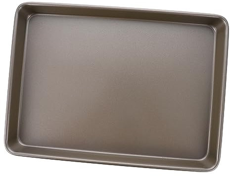 CLISPEED 1pezzi Teglia Da Forno Acciaio Carbonio Non-stick Padella Multifunzionale Per Cottura Vapore e Cottura Casalinga Design Con Angoli Arrotondati Resistente e Facile Da Pulire