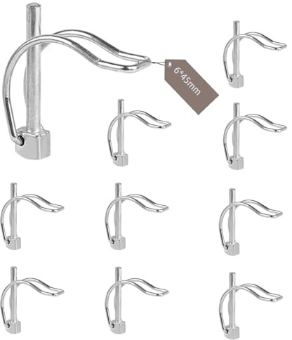 FIFIBANG 10x Klappsplint D Form, 6 x 45mm Rohrklappsplinte Klappsplinte, Sicherungsstift mit Rastverschluss