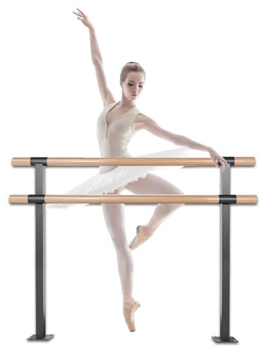 GLJTUO Doppelte Ballettstange Für Erwachsene, Ballettstange, Robuste Tanzstange Für Heimstudio, Tanz, Yoga, Fitness, Stretchingstange,6.56 ft
