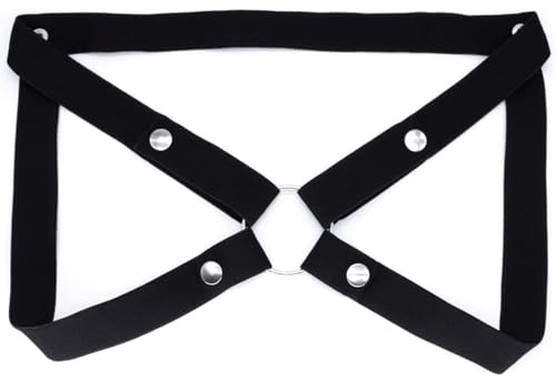 Accessoires pour dispositifs de chasteté masculins Ceinture élastique noir 4 voies | YILUQIFLY Cock Cage de pénis Chastity Belt ajustable et confortable Corde auxiliaire BDSM SUBS Bondage restraint