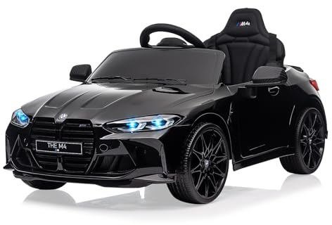 Garvee Voiture Électrique Enfant sous Licence BMW M4 avec Télécommandé, Véhicule Électrique 12V avec Vitesses 3 km/h, Klaxon, LED Et Musique, pour Enfants 3+ Ans