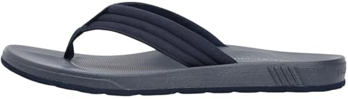Tommy Hilfiger Sandalo da spiaggia Hilfiger Lth da uomo modellato FM0FM05802 Infradito, BLU (Desert Sky), 7