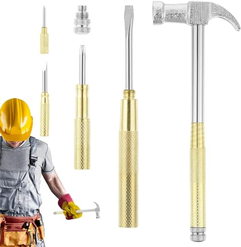 DAWCBVJQ Martello - Martello Corto | Cacciavite Antiscivolo Mazzetta Attrezzo Resistente per Forgiatura Creazione di Gioielli Lavorazione dei Metalli Falegnameria Edilizia Campeggio