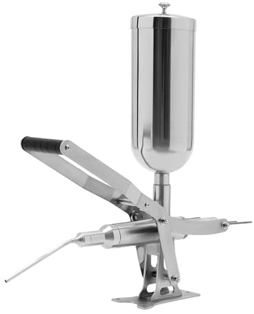 BOOZXCV Commercial Churro Machine Manual Donuts Dessert Churros Filler, Home 5L Spanish Doughnut Crank Maker,Stainless Steel Vertical Professional Chocolate Jam Cream (long)