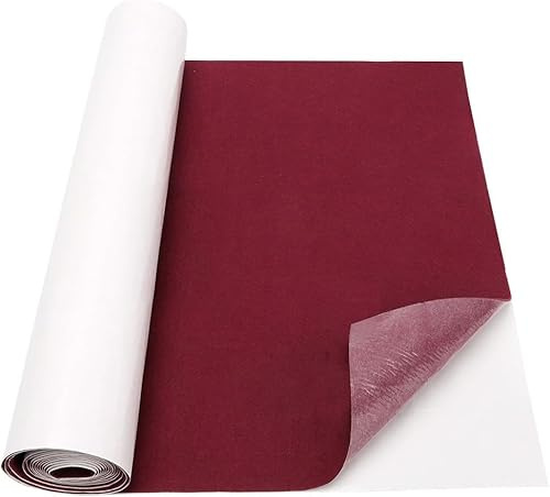Gohytal Filz Selbstklebend Rot 1mm 40x220cm Selbstklebender Filz, Filzstoff Selbstklebend, Klebefilz, Filzstoff zum Kleben, Filzmatte Selbstklebender für DIY Auto Box Liner, Camper, Kfz, Möbel