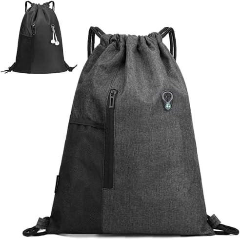 Turnbeutel Mit Reißverschluß Sportbeutel Gym Bag Men - Taschenrucksack Aus Oxfordstoff, Atmungsaktiv, Streetstyle - Turnbeutel Herren, Beuteltasche Damen, Everyday Bag & City Bag, Festival Rucksack