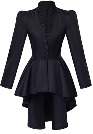 Halloween Costumes Women's Jacket Medieval Retro Gothic Tailcoat Long Sleeved Tailcoat Shirt