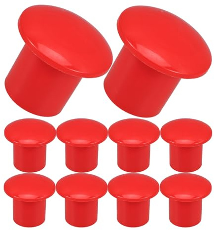 WOONEKY Capuchons Rouges Protection Légère Lot de 12 pour Barres D'armature en Plastique Pp Forme Champignon Chantier et Projet de Pont