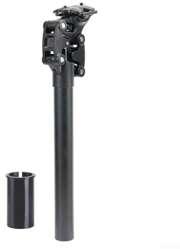 Yuanpgky Tija de sillín de suspensión de aleación de 50 mm de viaje para bicicleta eléctrica y grasa para bicicleta, tija de sillín de cuatro eslabones con absorción de impactos compatible con marcos
