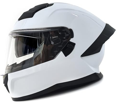 Helhjälmar för damer, ECE 22.06 motorcykelhjälmar, herrhjälmar för scooter med dubbelskiktade imfria visir, brusreducerande hjälmar. 1,M(57-58CM)