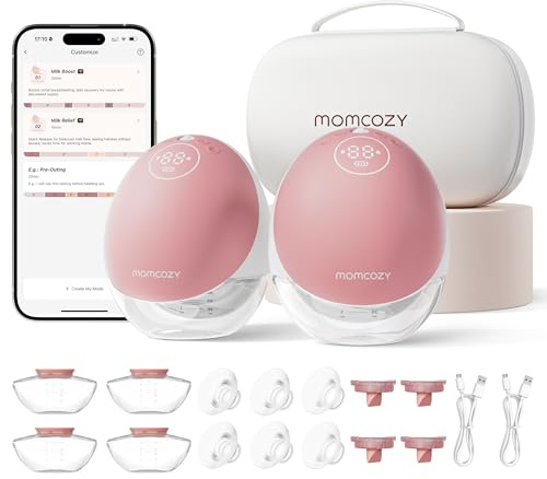 Momcozy M9 Sacaleches Manos Libres con App, 15 Niveles, 24 mm