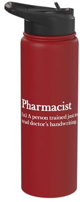 Pharmacist Definition Medical Student Pharmacy Teachnician Stainless Steel Insulated Water Bottle