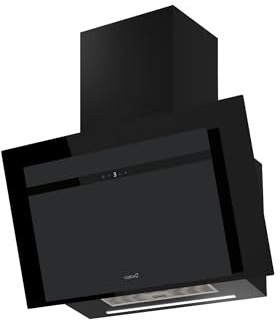 Cata THALASSA EVO 800 GBK Campana Extractora Decorativa 80 cm, Control Táctil con Display, 6 Niveles de Extracción + Turbo, Motor Brushless BT5 DC, Iluminación Tira LED, Clase A++, Cristal Negro