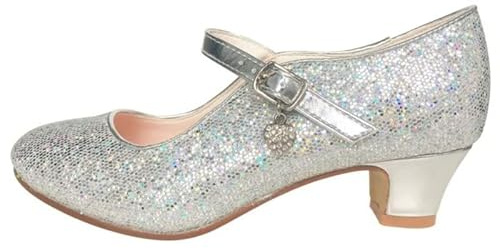 La Seno Rita Princess Glitter Elsa Frozen Spanska Flamenco skor, silver, 29 EU