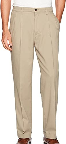 Dockers Men's Relaxed Fit Easy Khaki Pants-Pleated, Timberwolf, 38W x 32L