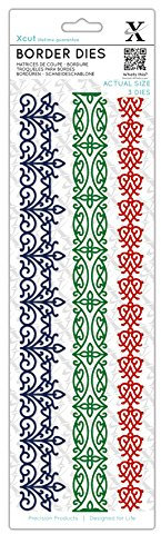 Xcut Border Dies Art & Craft Borders, 3 Pieces, Carbon Steel, Art Craft, Cutting Tool Supplies, Beautiful Decoration, Card Making, Tag, Wrapping, Scrapbooking, Invitation Making, Crafters Companion