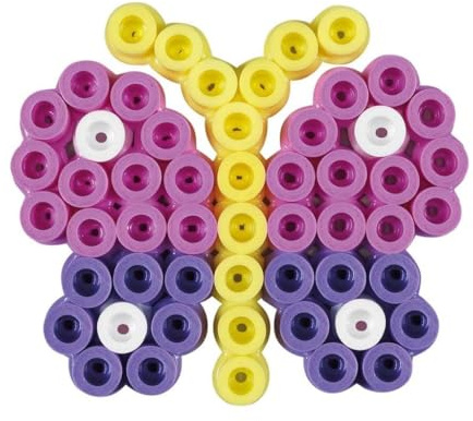 Hama Perlen 8980 Kleines Set Schmetterling mit ca. 100 bunten Maxi Bügelperlen mit Durchmesser 10 mm, Stiftplatte, inkl. Bügelpapier, kreativer Bastelspaß für Groß und Klein