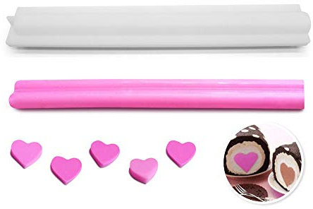 XiaoShenLu Stampo in silicone Stampo a Ciambella per Bigné,Pudding e Cubi di Ghiaccio, Muffa da Forno, forma di cuore