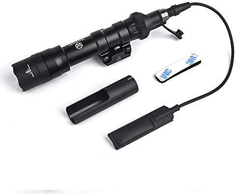 SBGJMY M600DF Tactical Torch Flashlight 1400 Lumen with DS07 Switch Assembly and Tape Switch Torch for 20mm Picatinny Rail System (Black)