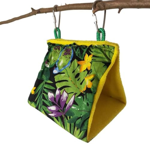 ATATMOUNT Tente de Cage Suspendue de nid d'oiseau pour Petits Animaux de Compagnie hamac de Perroquet Triangle hutte abri Perruche inséparable nid Perche Support balançoire