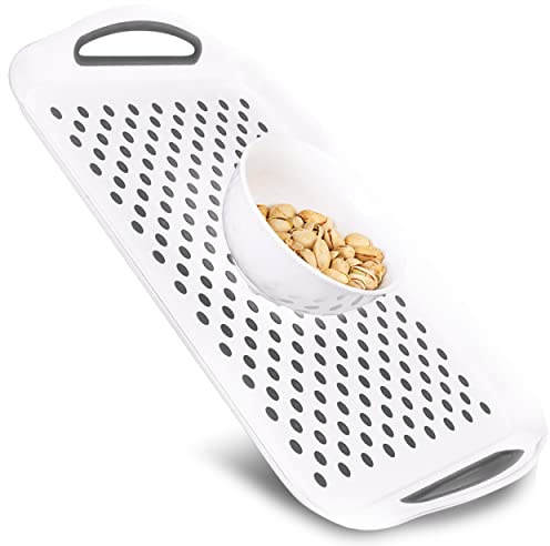 Silicone Nub Rectangular Non-Slip Serving Tray with Easy Grip Handles - Portable Anti-Slip Lap Tray for Dining On Couch or Breakfast in Bed
