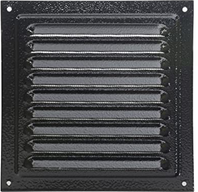 Rejilla de ventilación metálica (15x15 cm, Negro Chagrin)