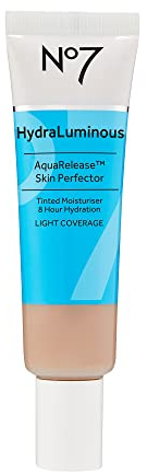 No7 HydraLuminous Skin Tint Perfector - Aqua Release Tinted Moisturizer with a Hydrating, Lightweight Formula - Sheer to Light Coverage Face Makeup - Light (1 Fl Oz)
