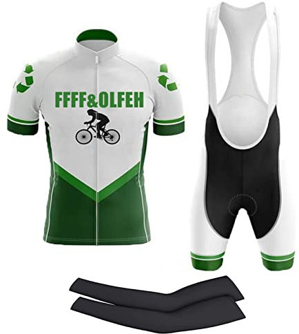 FFFF & OLFEH Maillot Ciclismo, Maillots Ciclismo Hombre, Conjunto Ropa Ciclismo, Hombre Verano Manga Corta, Culotte Ciclismo, Ropa Ciclismo Transpirable y de Secado Rápido Hombres (XXL,A12)