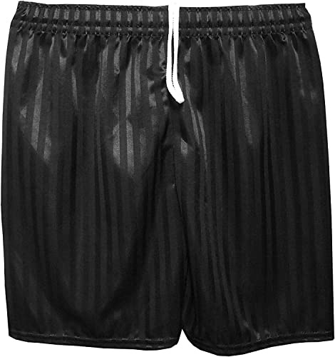 RASH ACCESSORIES Boys Girls Kids Unisex Summer Striped PE Shorts with Drawstring Used Indoor Outdoor Sports Gym Cycling Football 5-6 Years (Black)