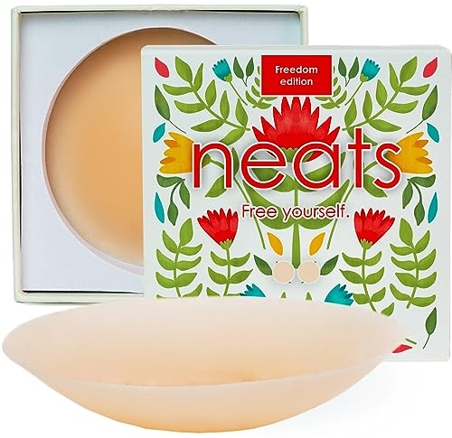 NEATS Brustwarzenabdeckung, limitierte Auflage, wiederverwendbar, hypoallergen, selbstklebende Silikon-Nippelabdeckungen, trägerloser BH für Kleid oder Dessous, Brust-Concealer-Pasty für Frauen,