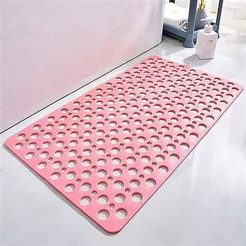 Sonderpie Rechteck Shower Mat,Badewannenmatte rutschfest,Antirutschmatte Dusche,SaugnäPfen,Mit AbflusslöChern,Umweltschutz TPE,Maschinenwaschbar,FüR Hotelbad Und DuschfußMatte