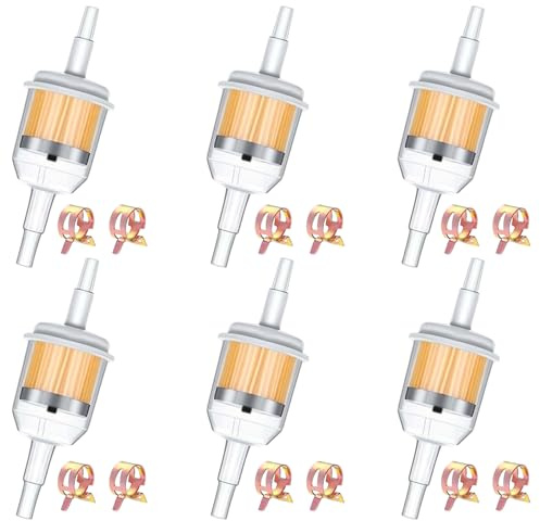 smseace 18pcs 5/16 Fuel Filter with Hose Clamp1/4 Gas Inline Fuel Filter with Magne for Motorcycle Tractors Cars Trucks Accessories 1/4 Inch x 5/16 Inch Universal Gas Inline Fuel Filters