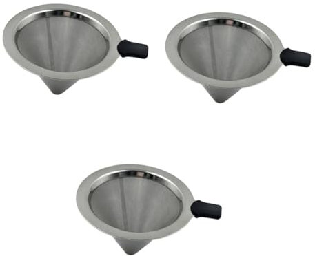 Uonlytech 3pezzi Dripper Inossidabile Riutilizzabile Per Per Estrazione Per Americano e Macchine Espresso
