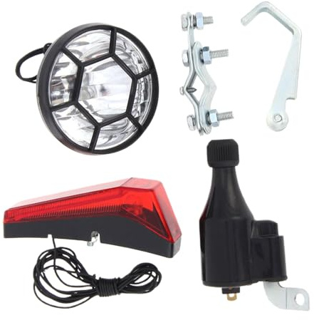 rockible Ensemble de lumières de vélo Dynamo, générateur de Friction motorisé, Accessoires de vélo, Ensemble de phares et de Feux arrière