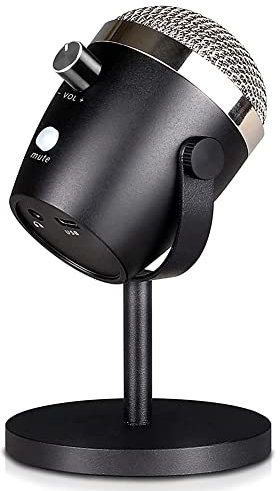 SUVIA Mini Microfono Un Condensatore USB, Microfono da Tavolo per PC/Tipo //Android, Plug And Play Professionale e Supporto