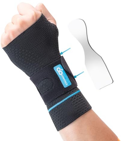 INDEEMAX Handgelenkstütze mit Metall Bionischer Karpaltunnel Schiene, Atmungsaktiver Handgelenk Bandagen fur Arthritis,Sehnenscheidenentzündung, Handgelenkschiene Frauen Männer（Linke Hand,S）
