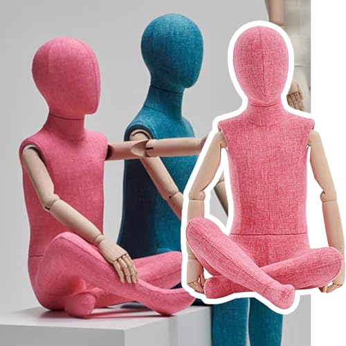 Elitix Schneiderpuppe Sitzende Kinderpuppe mit Verstellbaren Armen/überkreuzten Beinen, Gesichtsloser Puppentorso mit Ovalem Kopf, 26 Zoll Kinder-Schneiderpuppe, Requisiten Abnehmbar