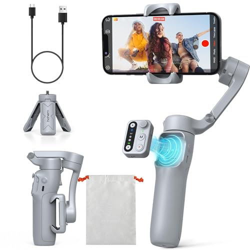 Hohem iSteady X3 SE Gimbal Stabilizer for iPhone, 3-Axis Phone Gimbal, Detachable Remote Control, Portable and Foldable, Compatible with iPhone 16,15 & Android, Gimbal for YouTube Vlog TikTok